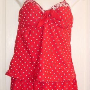Isaac Mizrahi Red Bandana 2 pc Swim Suit Tankini